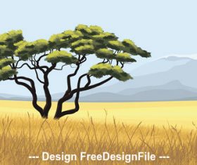 African steppe tree vector