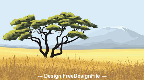 African steppe tree vector