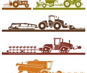 Agricultural vehicle silhouette vector