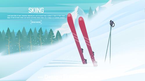 Alpine skiing vector
