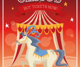 Animal and tent circus poster vector