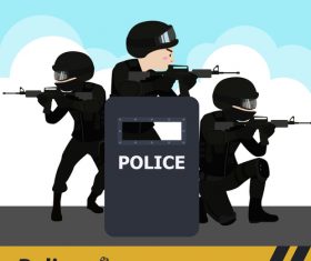 Anti-terrorist police vector