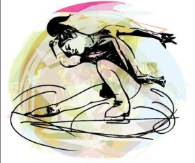 Arabesque spin silhouette vector