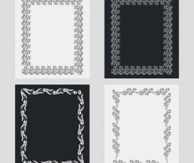 Art black and white frame vector 02