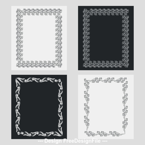 Art black and white frame vector 02