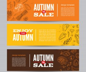 Autumn banners card vector