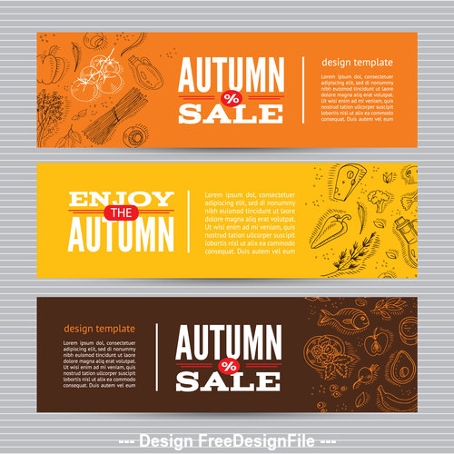 Autumn banners card vector