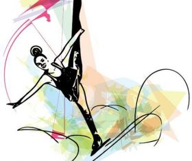 Back in stand spin silhouette vector