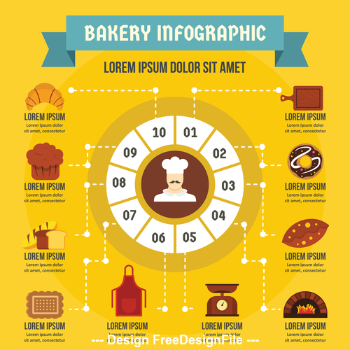 Bakery infographic vector flat style