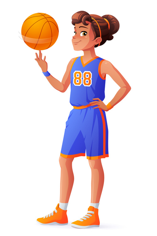 Basketball girl illustration vector