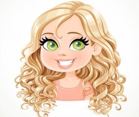 Beautiful blond girl cartoon vector