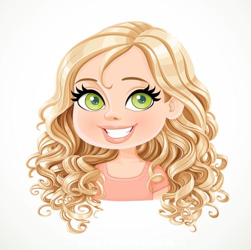 Beautiful blond girl cartoon vector
