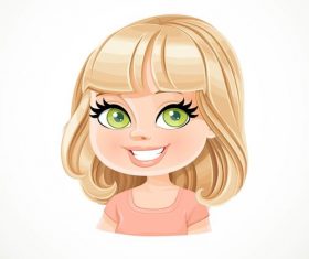 Beautiful blond girl with bob haircut vector