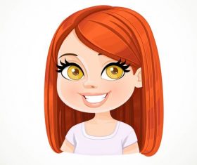 Beautiful girl cartoon portrait vector