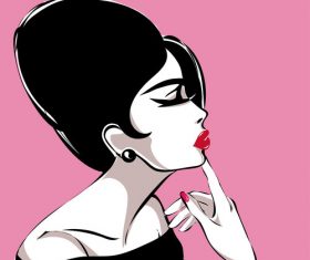 Beautiful girls portrait vector