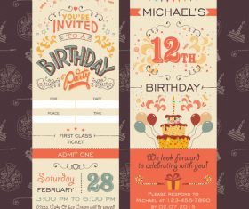 Birthday design elements banner vector