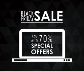 Black Friday Shopping Sale Offers Icon vector