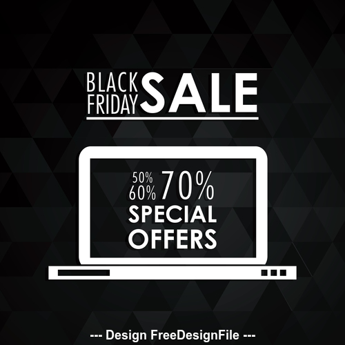 Black Friday Shopping Sale Offers Icon vector