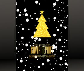 Black background christmas tree flyer vector
