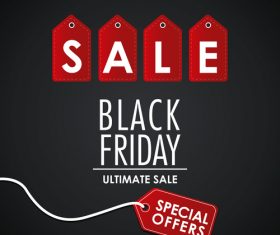 Black background red sale tag vector