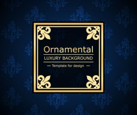 Black luxury background with golden frame vector