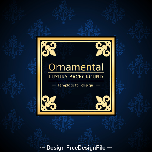 Black luxury background with golden frame vector