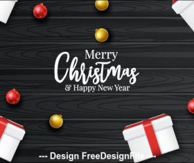 Black wooden background and gift box vector