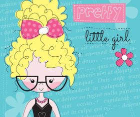 Blond girl cartoon vector
