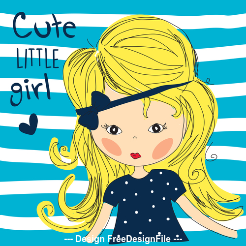 Blonde cute little girl vector