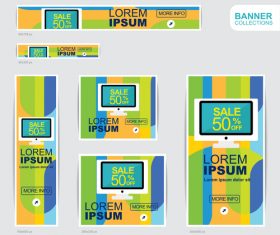 Blue and yellow banner advertising templates design vector