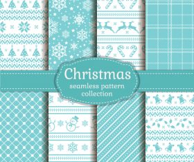 Blue background christmas seamless pattern vector