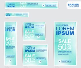 Blue banner advertising templates design vector