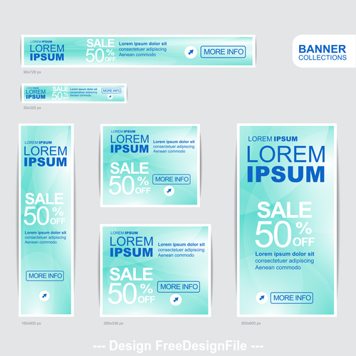 Blue banner advertising templates design vector