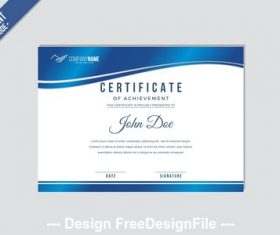 Blue edge a4 mode certificate vector