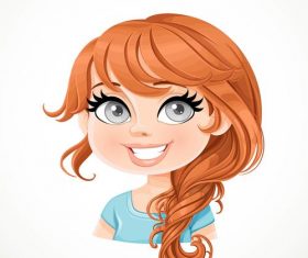Braided brown braid girl vector