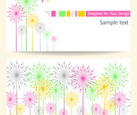 Bright color card and flower vector