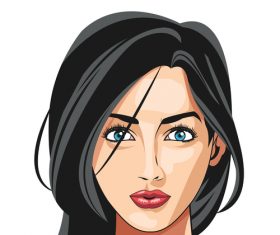 Brunette woman illustration vector