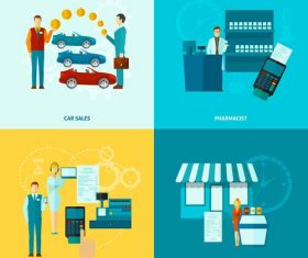 Business distribution professions illustration vector