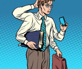 Busy people comics vector
