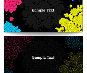 Cards with flowers vector