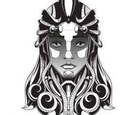 Caricature cyborg girl vector