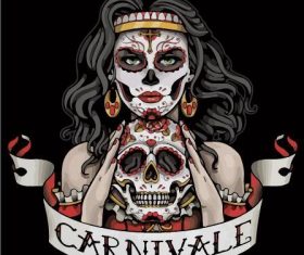 Carnivale face painting vector