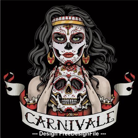 Carnivale face painting vector