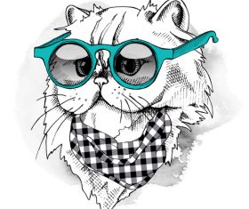 Cartoon cat portrait vector