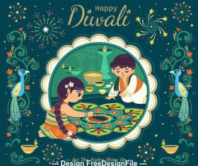 Diwali vector - for free download