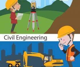Cartoon land survey engineer vector