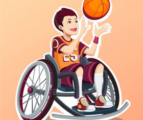 Cartoon people playing basketball Illustration vector