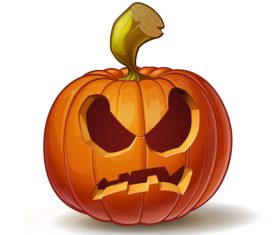Cartoon pumpkins angry expression vector