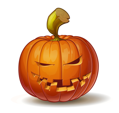 Cartoon pumpkins mean expression vector