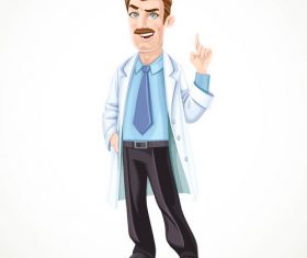 Cartoon talking male doctor vector